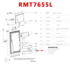 Alternative view of Anti-chute des bouteilles du balconnet bas RGE2000, RM72xx, RM73xx, RM74xx, RM75xx, RM76xx RM77xx RM 78xx,   RM62xx, RM63xx, RM64xx, RMT76xx, RMT78xx, T105GE par Dometic