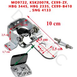 Dometic, charnière complète avec resort pour plaque en verre de réchauds, ou gaziniere Dometic  MO9722, KSK2007R, CE99-ZF, HBG 3445, HBG 2335, CE99 B410, SNG 4133