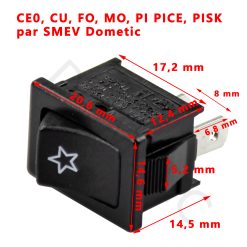 SMEV Interrupteur du piezo (allumage électrique) des gazinieres suivantes : CE0, CU, FO, MO, PI PICE, PISK