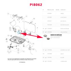 Alternative view of Brûleur et couvercle chromé pour gazinière diamètre 60 mm CU 322 CU333 CU335 CU342 CU343 CU433, MO 9122, PI 8023 PI8062 PI8063, PI 8463 PI8621 par SMEV