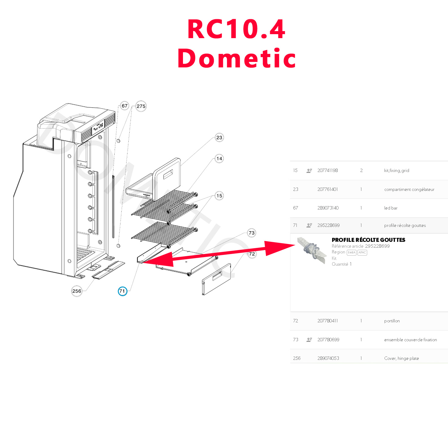 Dometic, RC10.4 recolte goutes d'eau 2952286-1 de condensation et son tuyau – Image 3