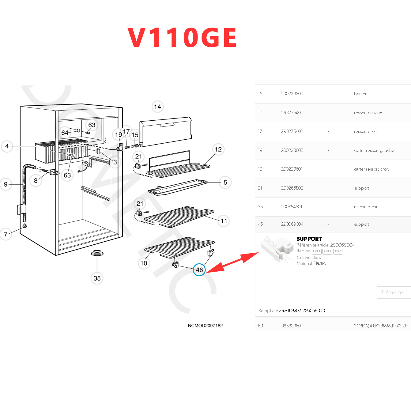 Fixation pour étagère VCR170GE, V110GE, RAK1302 etc par Dometic – Image 3