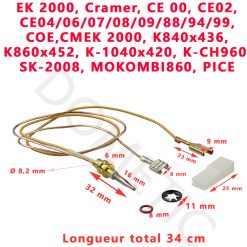 Cramer thermocouple pour gazinieres EK 2000, Cramer, CE 00/04/06/08/09/99, COE, CMEK 2000, K840x436, K860x452
