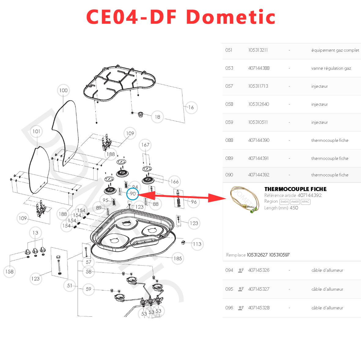 Thermocouple 45cm pour gazinieres EK 2000, Cramer, SMEV CU400 CU401 CU402 CU403 CU404; MO 0921 MO 7123 MO8123 MO8322 MO8323 MO8821 MO9222; PI0909 PI0913 PI1262 PI2232 PI7223 PI7823 PI 8022 PI8023 PI8062 PI8063 PI8463 PI8822 PI8862 PI9023 par Cramer – Image 3