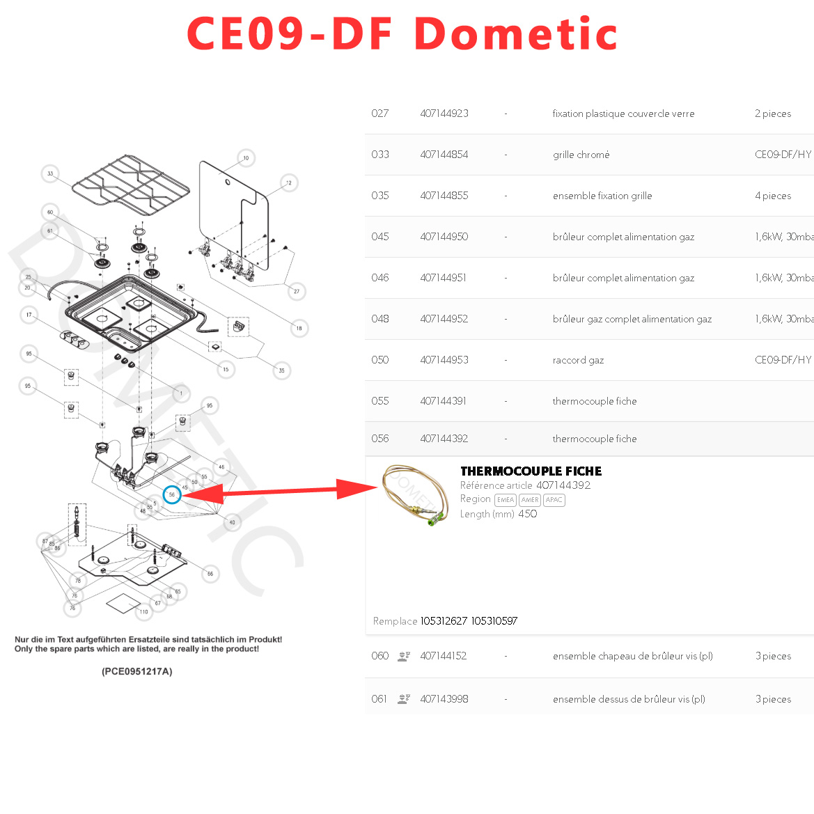 Thermocouple 45cm pour gazinieres EK 2000, Cramer, SMEV CU400 CU401 CU402 CU403 CU404; MO 0921 MO 7123 MO8123 MO8322 MO8323 MO8821 MO9222; PI0909 PI0913 PI1262 PI2232 PI7223 PI7823 PI 8022 PI8023 PI8062 PI8063 PI8463 PI8822 PI8862 PI9023 par Cramer – Image 4