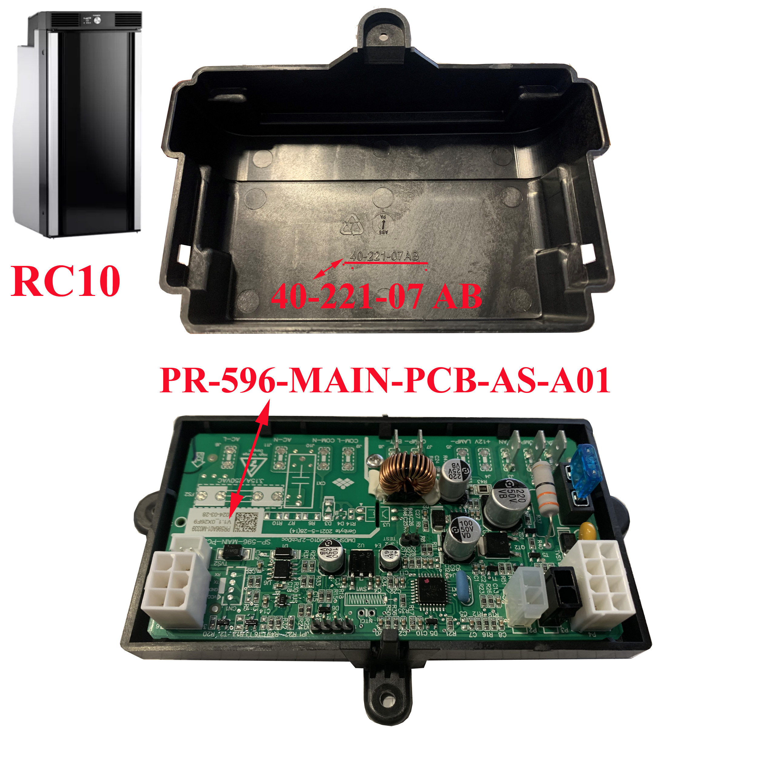 L'électronique de puissance PCB PR596A01-M0339, pour les réfrigérateurs RC10, RCD10, RCL10 par Dometic – Image 2