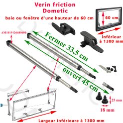 Paire de compas par friction, ou vérins avec poignée pour les baies S4 reference sur le compas  AM1019126680600 ayant une hauteur de 60 cm et jusqu'à une largeur de 1300mm par Dometic, Seitz