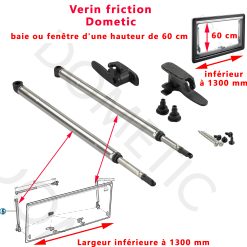 Paire de compas par friction, ou vérins avec poignée pour les baies S4 reference sur le compas  AM1019126680600 ayant une hauteur de 60 cm et jusqu'à une largeur de 1300mm par Dometic, Seitz