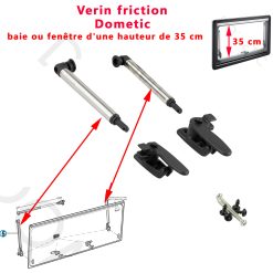 Paire de compas par friction, ou vérins avec poignée pour les baies S4 ayant une hauteur de 35 cm par Dometic, Seitz