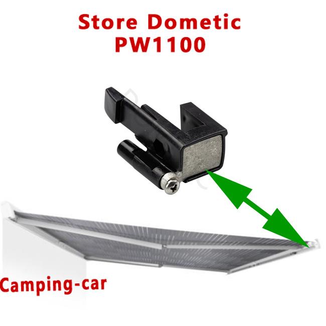 Partie qui permet de fixer le pied à l’angle du panneau avant coté GAUCHE du store de camping-car PW1100 par Dometic – Image 2