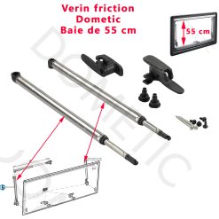 Paire de compas par friction, ou vérins avec poignée pour les baies S4 ref sur la base du verin AM1019126680550 ayant une hauteur de 55 cm par Dometic, Seitz