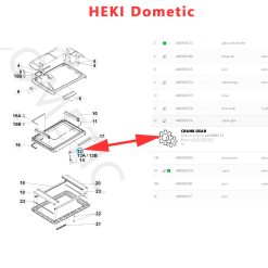 Alternative view of Heki, Skyview, engrenage de la manivelle pour lanterneaux : Heki 1, Heki 3, Skyview par Dometic