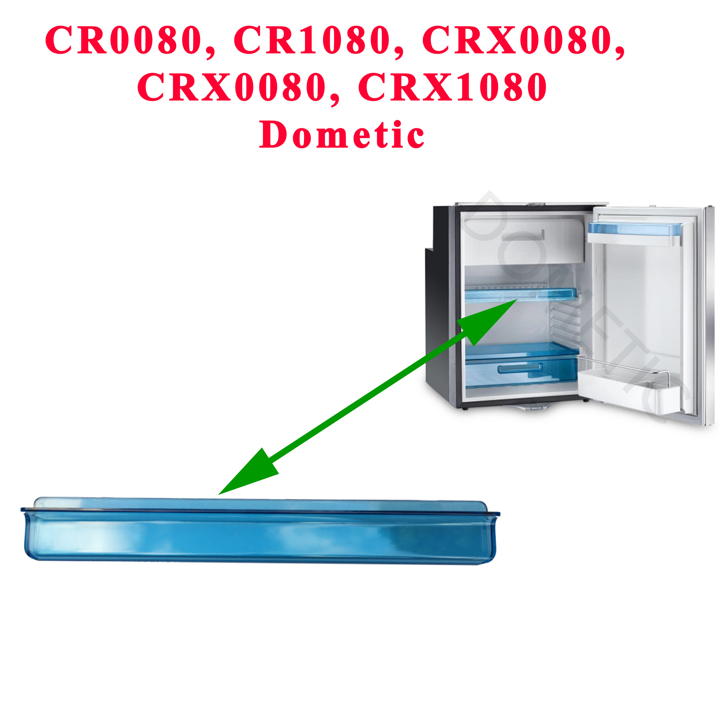 Dometic, face avant de la clayette ou grille, antichute étagère pour réfrigérateurs CR0080, CR1080, CRX0080, CRX0080, CRX1080