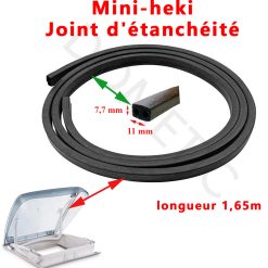 Un joint d'étanchéité Lanterneau Mini Heki 400x400mm de montage extérieur entre plexiglass du dôme et le cadre par Dometic
