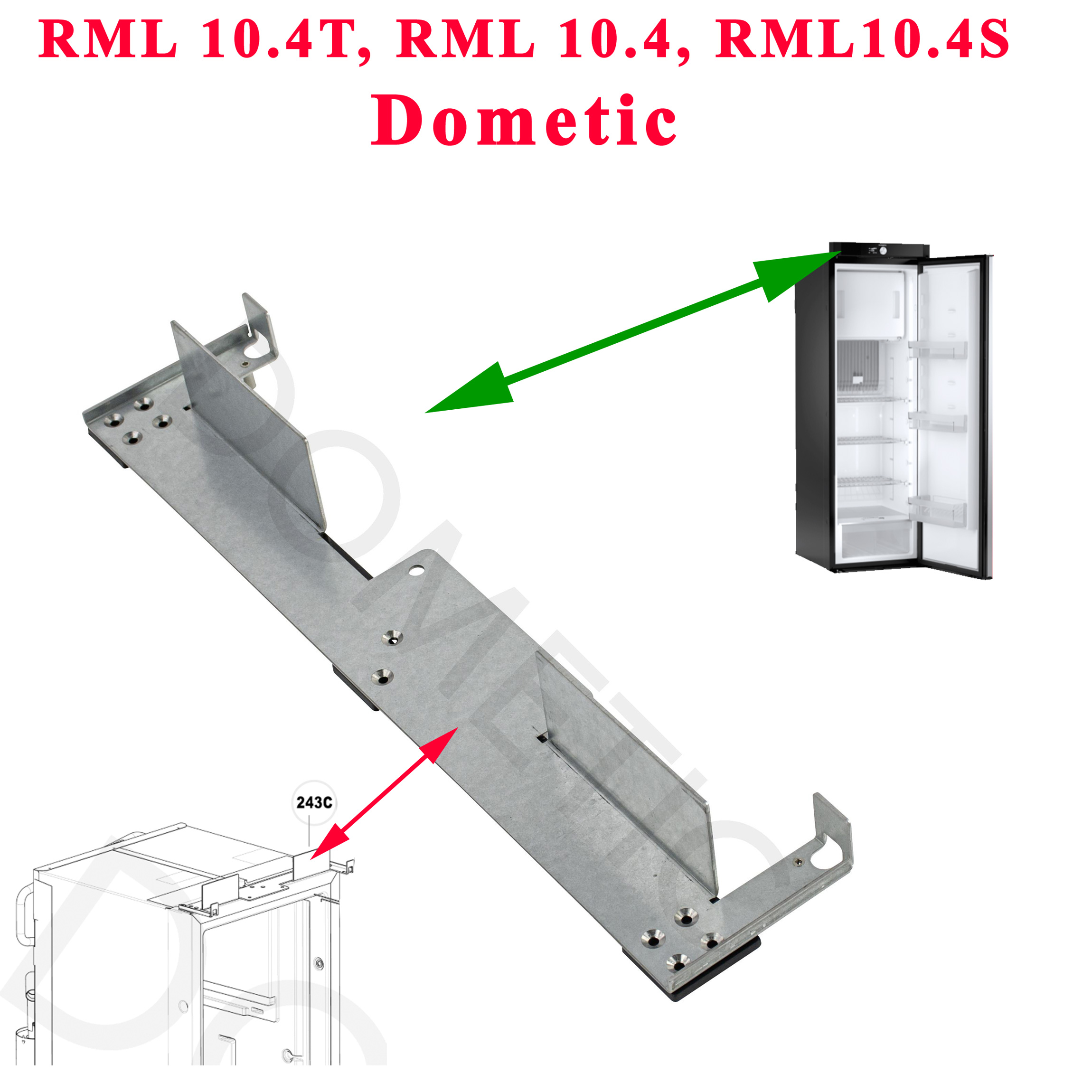 Dometic, Plaque fixation haut pour RML10.4