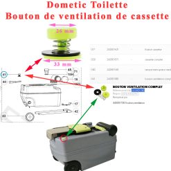 Bouton ventilation de la cassette pour toilette Dometic