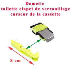 Dometic, levier de verrouillage du curseur de la cassette des toilettes CT, CTLP, CTS et CTW