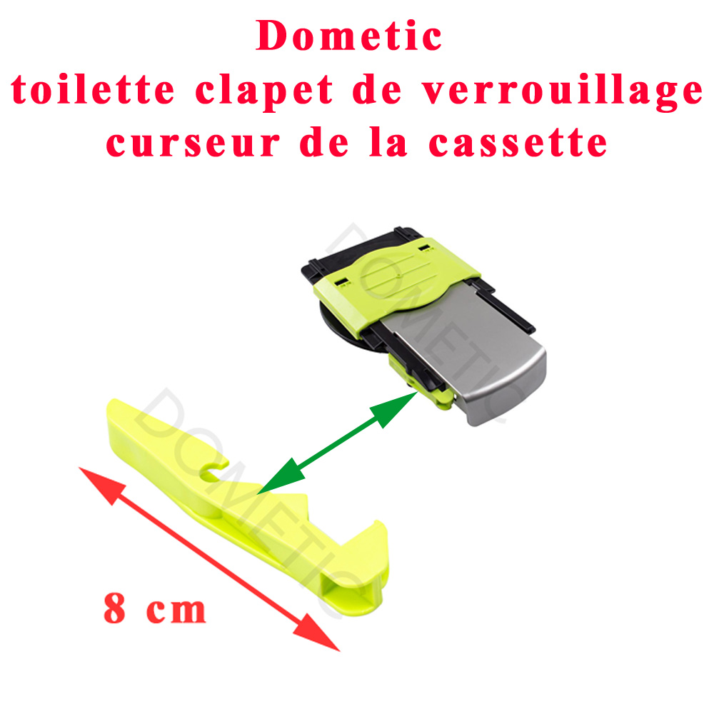 Dometic, levier de verrouillage du curseur de la cassette des toilettes CT, CTLP, CTS et CTW