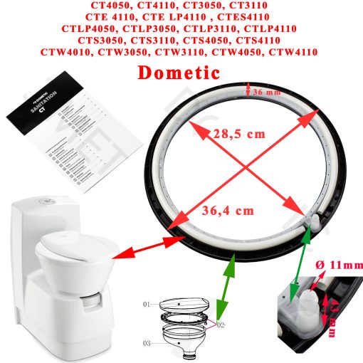 DOMETIC - COUVERCLE EN CÉRAMIQUE COMPLET POUR