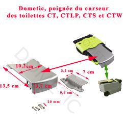 Dometic, poignée du curseur des toilettes CT, CTLP, CTS et CTW