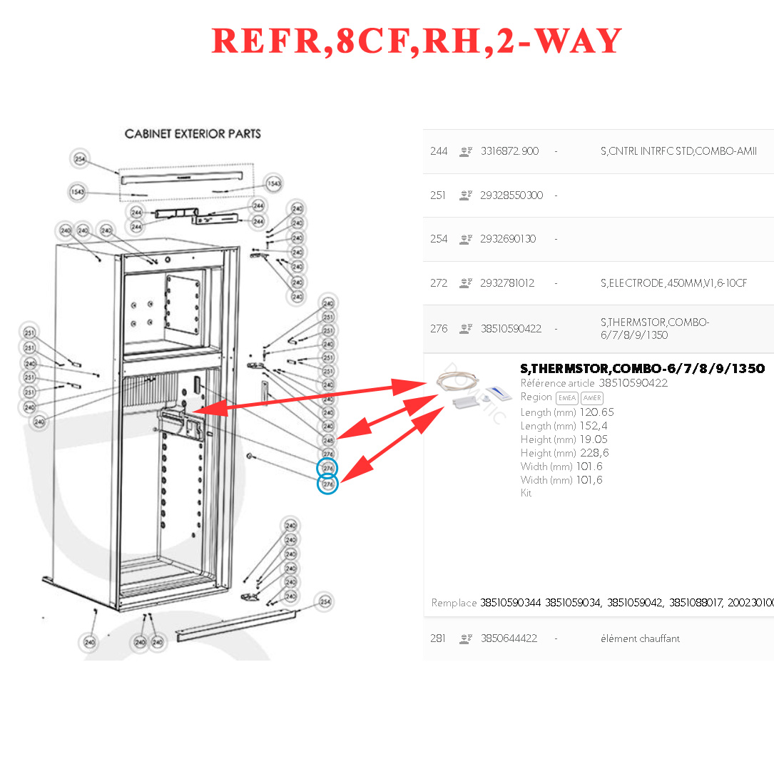 Sonde de température S.Thermstor Combo pour REFR,8CF,RH 2Way, REFR,8CR,LH 2Way etc. par Dometic – Image 3