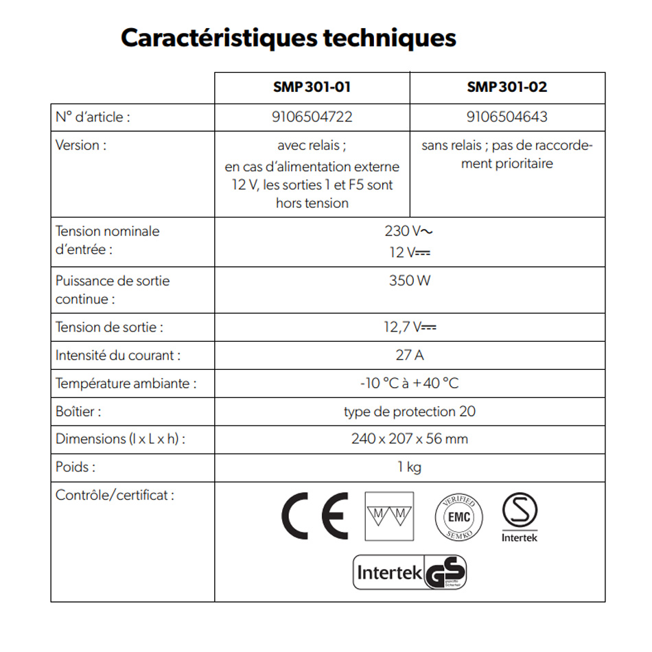 Dometic convertisseur 230V en 12V SMP301-01 - SERA DISPONIBLE VERS LE 20 FEVRIER 2026 – Image 10