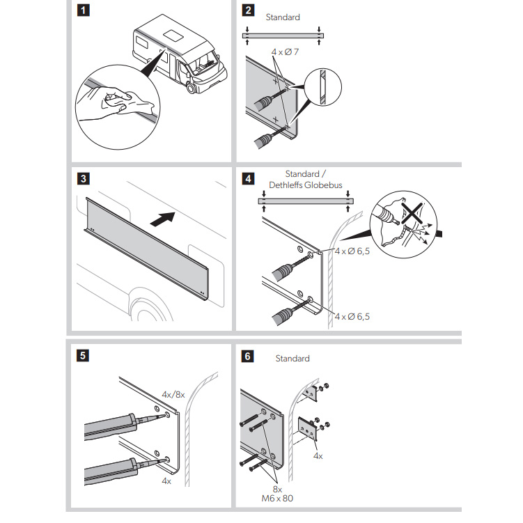 Dometic PerfectWall Adapter 001 (kit de fixation) - longueur du rail de 5m – Image 2