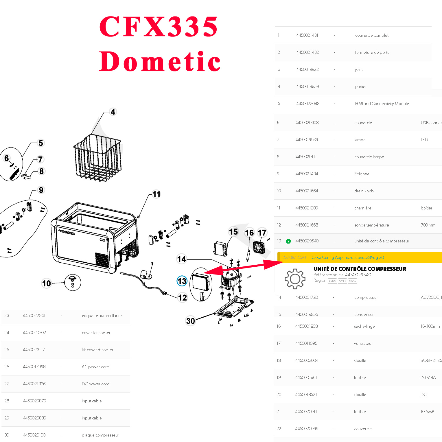 Dometic, connection brique DFC20AD pour CFX335, CFX345, CFX355, CFX375DZ, CFX395DZ, CFX3100 par Dometic – Image 3
