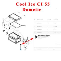 Alternative view of Dometic, élement du bouchon d’évacuation des glacieres Cool Ice CI 42 litres ou 55 ou 70 ou 85 ou 110 litres Dometic