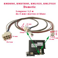 Dometic câble, faisceau électrique 12V longueur 120 cm, de connection du P860 MRD8505, RMDT8505, RML9335, RMLT9335