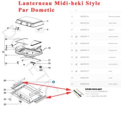 Alternative view of Dometic, Midi-Heki , store et moustiquaire blanc crème 700 mm x 500 mm