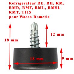 Un pied pour réfrigerateur RE, RH, RM, RMD, RMF, RML, RMSL, RMT, T115 pour Waeco Dometic