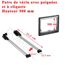 Dometic seitz, paire de vérin avec poignées et à cliquets ou compas pour les baies de hauteur 500 mm