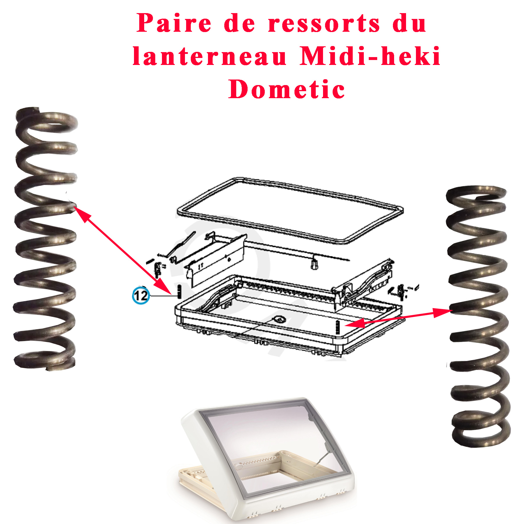 Dometic, Paire de ressorts du lanterneau Midi-heki - DISPONIBLE FIN SEPTEMBRE