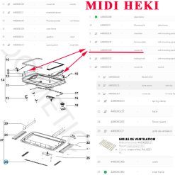 Alternative view of Dometic, paire des cotées des fixations des compas pour les Midi-Heki