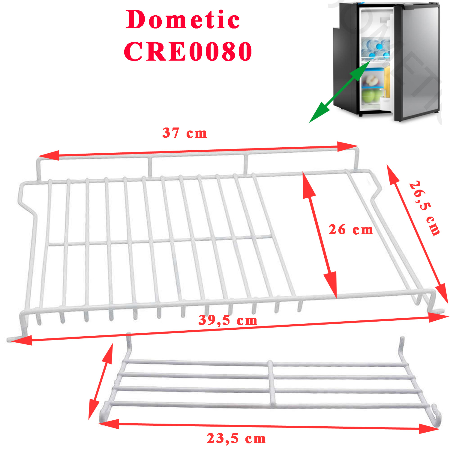 Dometic, clayette, étagère ou grille complète des réfrigérateurs CRE0080