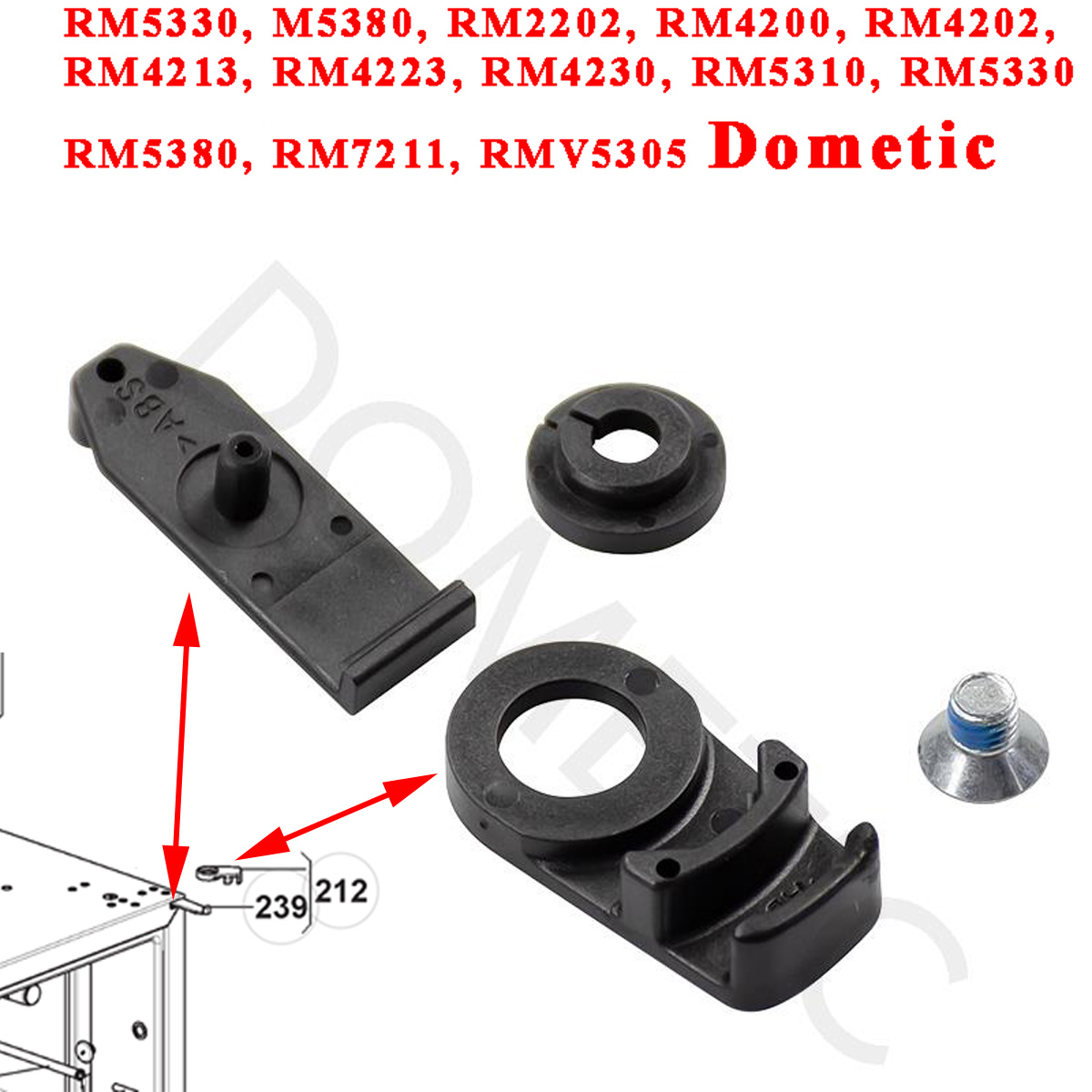 Dometic, fermeture de porte complete pour RM5330, RM5380, RM2202, RM4200, RM4202, RM4213, RM4223, RM4230, RM5310, RM5330 RM5380, RM7211, RMV5305 – Image 2
