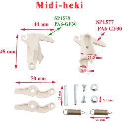 Paire de crochets SP1578, SP1577 de verrouillage couleur gris clair ou crème (droit et gauche) pour dôme ou lanterneau Midi Heki par Dometic - crème pas de date d'approvisionnement