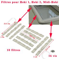 Dometic, ensemble de 10 grilles (25,5 cm x 3 cm) de ventilation couleur crème pour lanterneau Heki 1, Heki 2, Midi-Heki