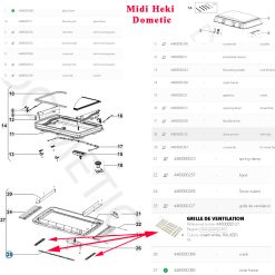 Alternative view of Dometic, ensemble de 10 grilles (25,5 cm x 3 cm) de ventilation couleur crème pour lanterneau Heki 1, Heki 2, Midi-Heki