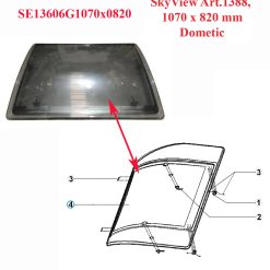 Dometic, lanterneau SE1360G1070x0820 SkyView Art.1388,​ 1070 x 820 mm - Delais nous contacter 01.84.20.86.07