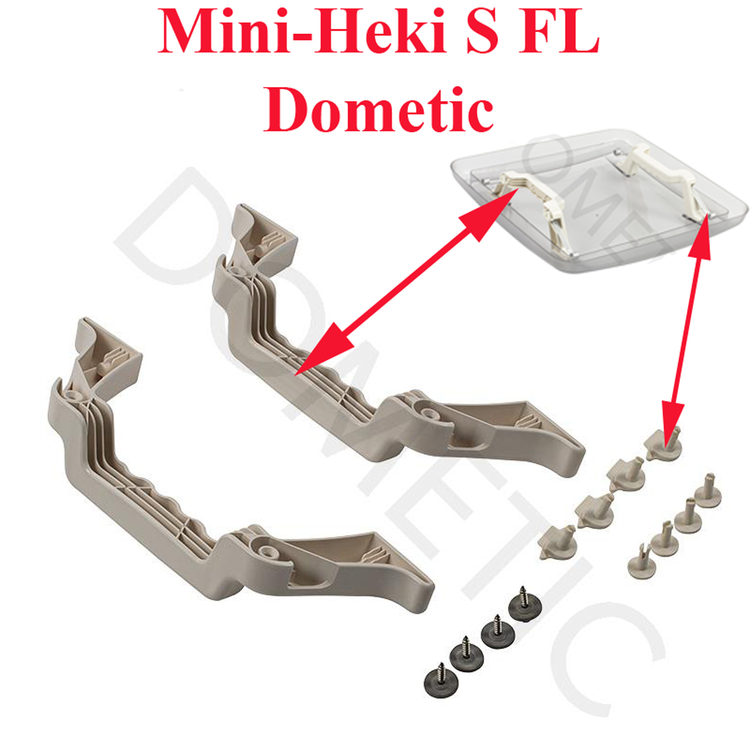 Dometic, Mini-Heki S FL, Mini Heki AirQuad, Mini-Heki S, paire de poignées du dôme en plexiglass – Image 2