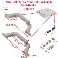 Dometic, Mini-Heki S FL, Mini Heki AirQuad, Mini-Heki S, paire de poignées du dôme en plexiglass