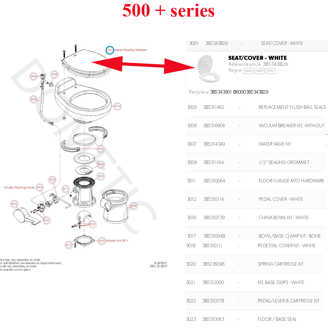 Dometic Toilet Gravity, VACUFLUSH, TRAVELER pour camping-car, abatant WC, siege toilette – Image 3