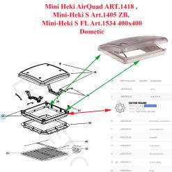 Dometic, cadre extérieur blanc crème pour Mini Heki AirQuad ART.1418, Mini-Heki S Art.1405 ZB, Mini-Heki S FL Art.1534 400x400