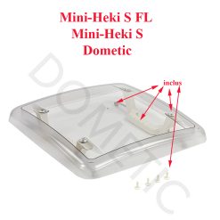 Alternative view of Dometic, dôme du lanterneau Mini-Heki S FL Art.1534 400x400 ou Mini-Heki S Art.1405 ZB 400x400 en plexiglass ou acrylique avec poignées intégrées et kit de montage