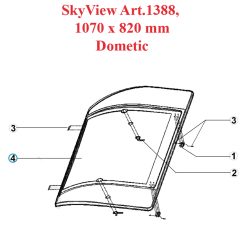 Dometic, lanterneau SkyView Art.1388,​ 1070 x 820 mm