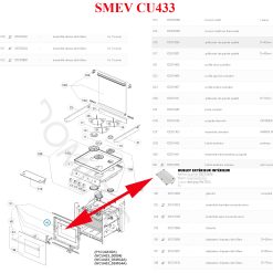 Alternative view of SMEV vitre intérieur de la porte four CU.414, CU311, CU322, CU325, CU333, CU335, CU400, CU401, CU404, CU414, CU433, FO300, FO311, FO390, FO391, FO457, FO500, FO501, FOUR ENCASTRABLE M,300FR TRIGANO, SK111 par Dometic