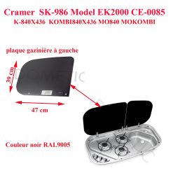 Cramer, plaque en verre noir pour gazinière à gauche du combi SK-986 Model EK2000 CE-0085