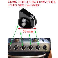 SMEV, un bouton rotatif noir pour les gazinières: CU400, CU401, CU402, CU403, CU414, CU433, SK111